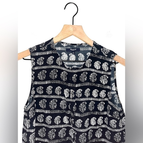 MADEWELL Black Novella Moroccan Print Tank Top Size Small - Picture 4 of 10